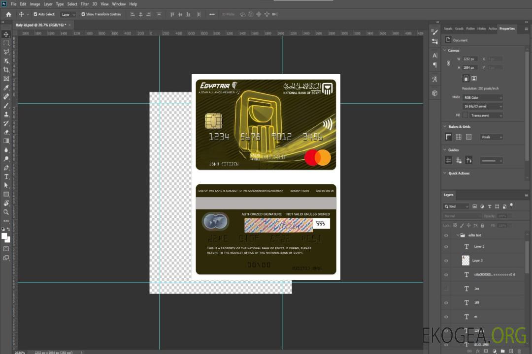 Égypte Banque nationale d'Égypte Mastercard Egyptair template